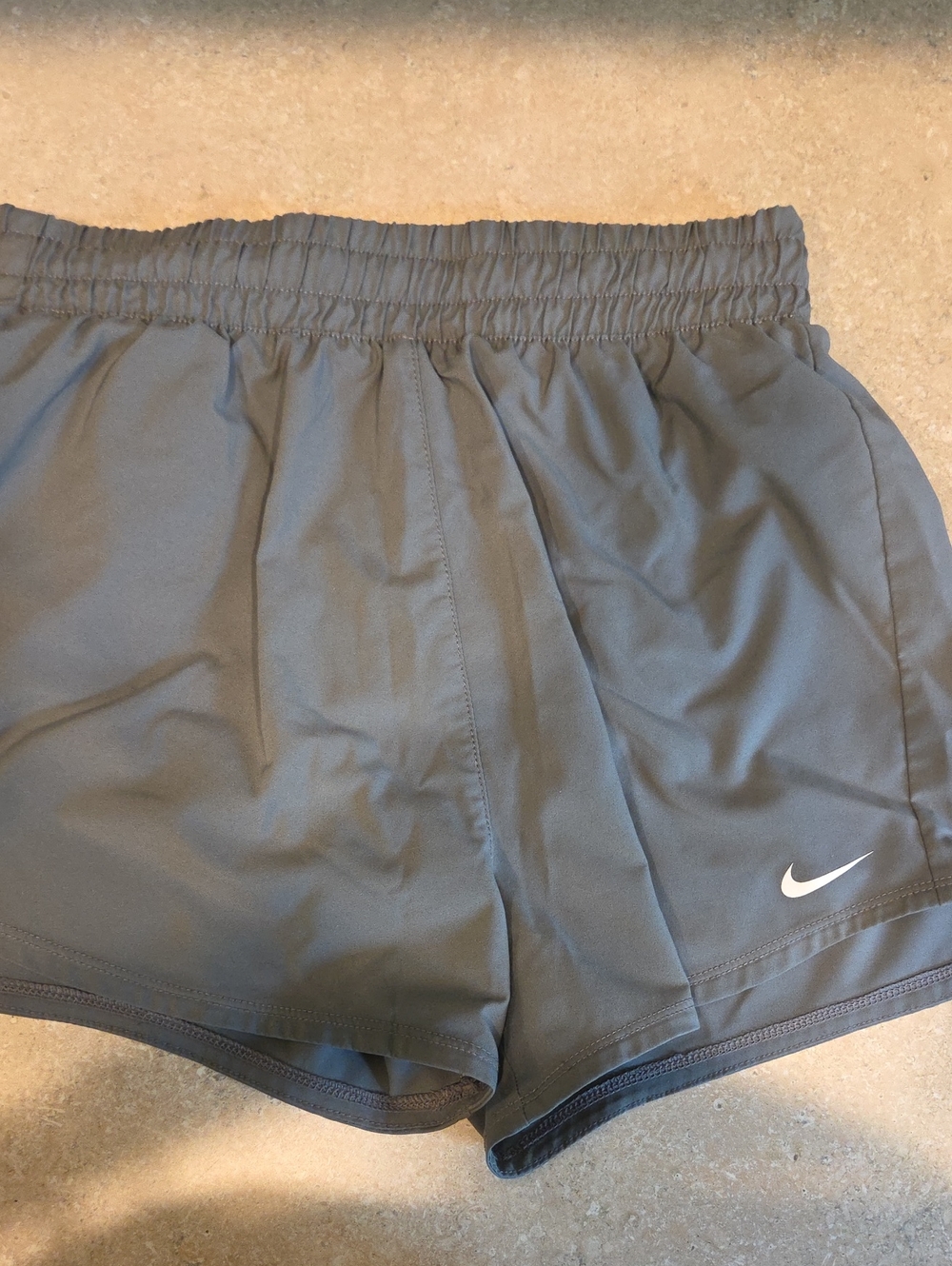 Nike Dri Fit Kids Shorts - Charcoal Gray with White Swoosh